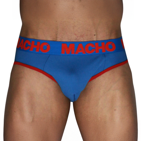 Macho - Mch005 Slip Clásico Azulón + Rojo S