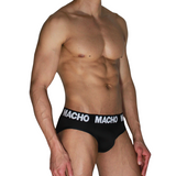 Macho - Mch007 Slip Clásico Negro + Negro S