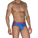 Macho - Mch005 Slip Clásico Azulón + Rojo M