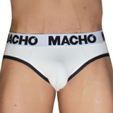 Macho - Mch006 Slip Clásico Blanco + Negro L