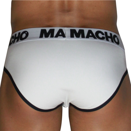 Macho - Mch006 Slip Clásico Blanco + Negro L