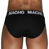 Macho - Mch007 Slip Clásico Negro + Negro M