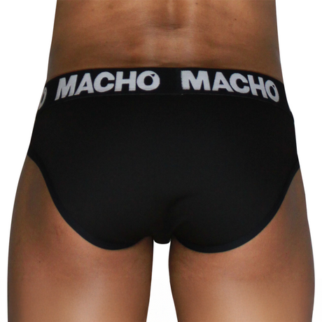 Macho - Mch007 Slip Clásico Negro + Negro M