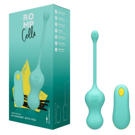 Romp - Cello Huevo Vibrador Multifunción Turquesa Control Remoto