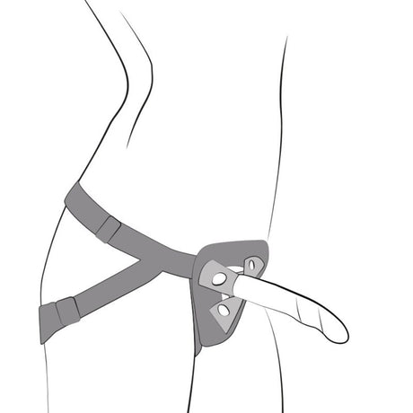 Romp - Piccolo Arnés + Dildo Silicona Con Ventosa Tricolor 14 Cm