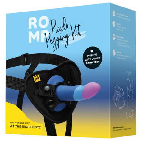 Romp - Piccolo Arnés + Dildo Silicona Con Ventosa Tricolor 14 Cm