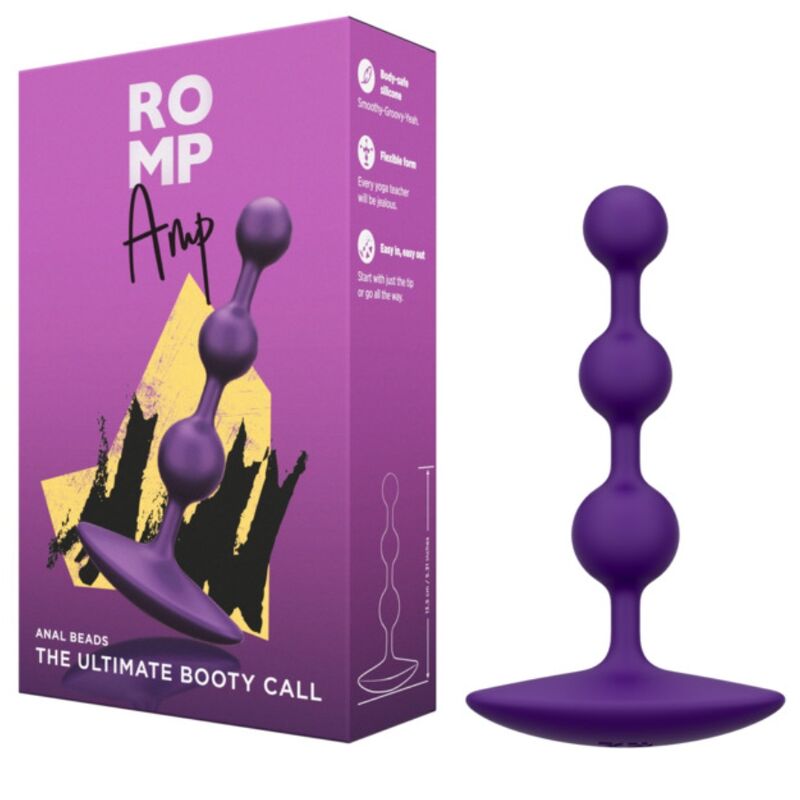 Romp - Amp Purple Bolas Anales Flexibles De Silicona 12,5 Cm Morado