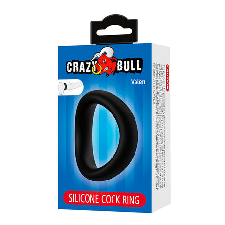Crazy Bull - Valen Anillo Para Pene Ergonómico Silicona Negro