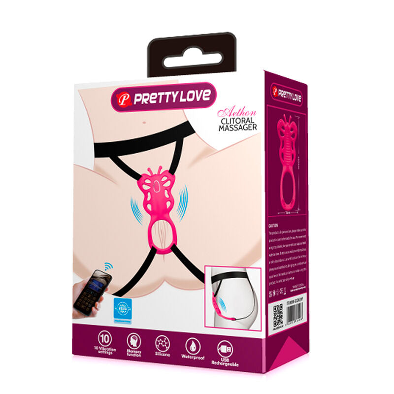 Pretty Love - Butterfly Masajeador Tanga App Control Rosa