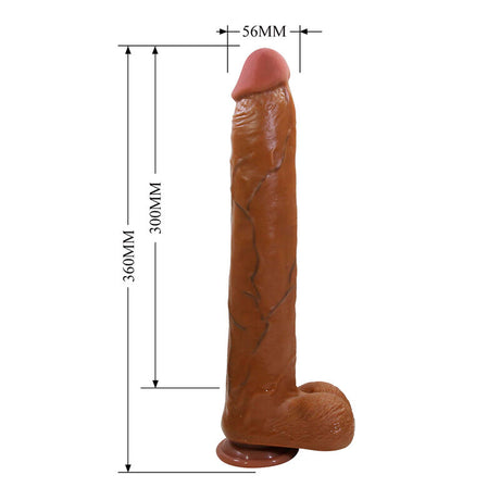 Pretty Love - Dany Dildo Realístico Flexible Con Ventosa 36 Cm -ø- 5,6 Cm Marrón