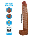 Pretty Love - Pat Dildo Realístico Flexible Con Ventosa 40 Cm -ø- 6 Cm Marrón