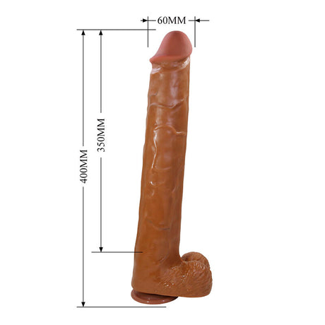 Pretty Love - Pat Dildo Realístico Flexible Con Ventosa 40 Cm -ø- 6 Cm Marrón