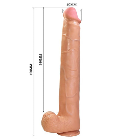 Pretty Love - Rael Dildo Realístico Flexible Con Ventosa 40 Cm -ø- 6 Cm Marrón