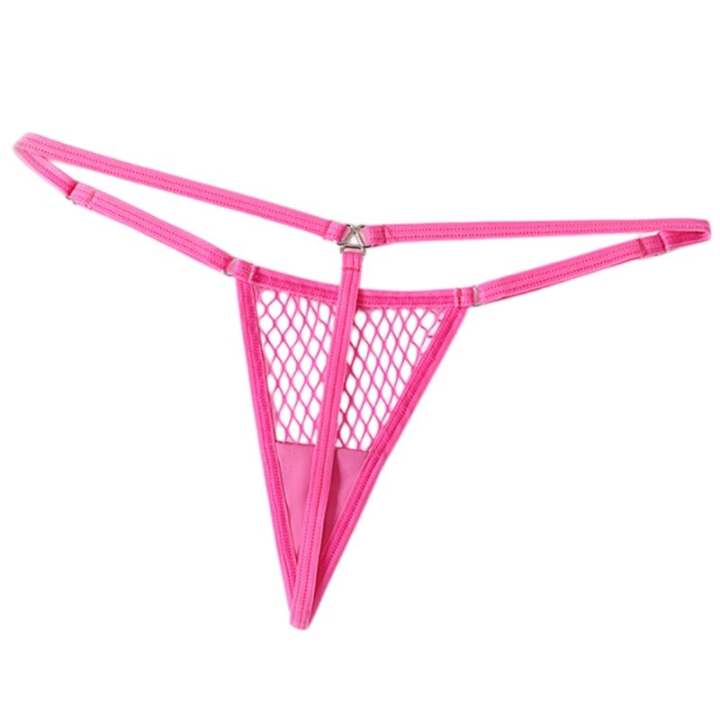 Chilirose - Cr 4856 Micro Tanga Rejilla Rosa Neón L/xl