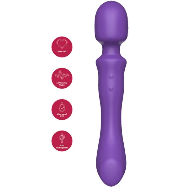 She.E.O - Wand Masajeadora Vibradora De Doble Extremo Morada