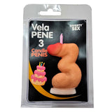Diablo Picante - Vela Pene En Forma De Número 3 Color Carne