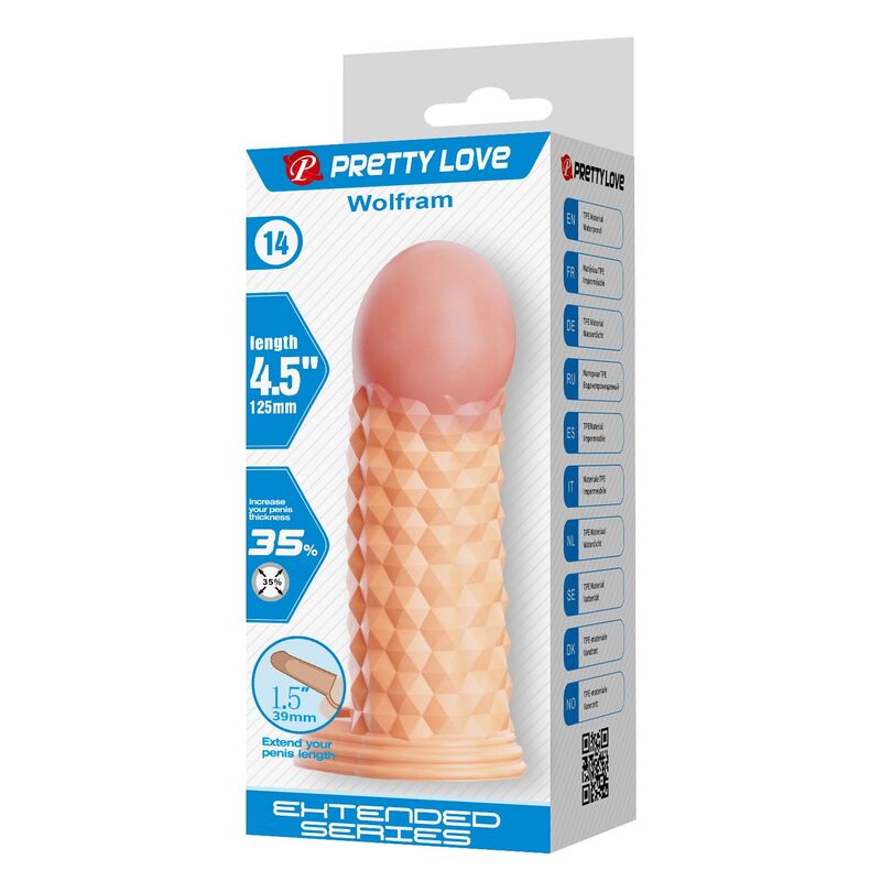 Pretty Love - Wolfram Funda Para Pene Extensora 11,5 Cm Ø 3,8 Cm Color Natural