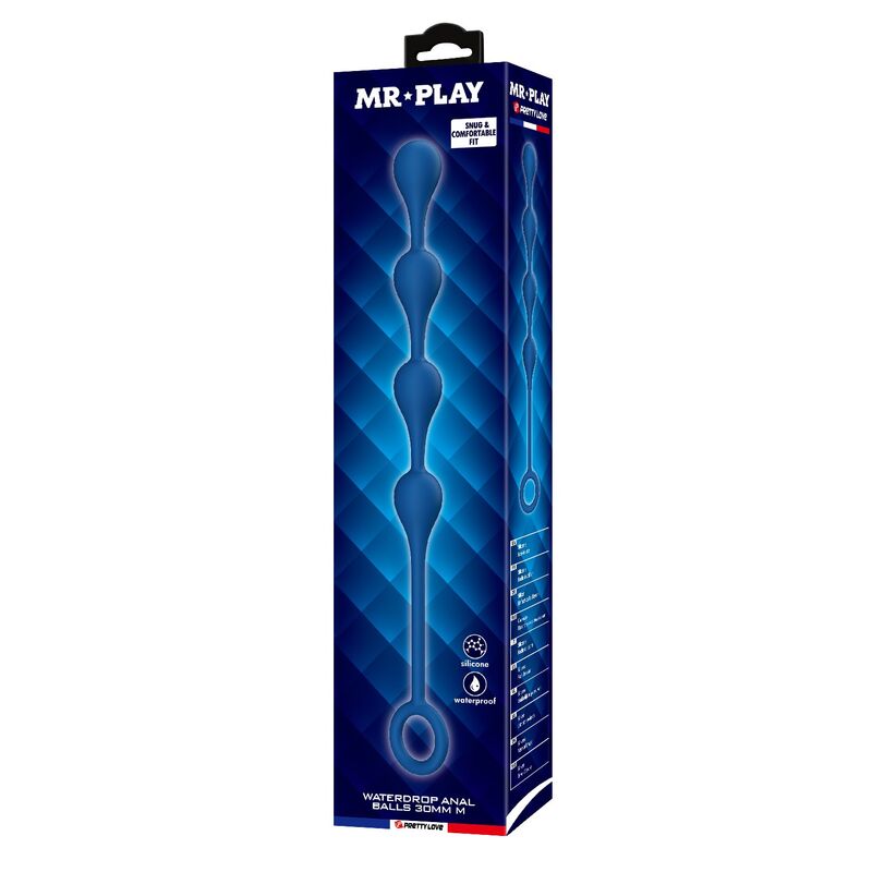 Mr Play - Bolas Anales Silicona Azul Talla M 33 Cm