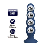 Mr Play - Plug Anal Con 4 Bolas Metálicas Y Ventosa Azul