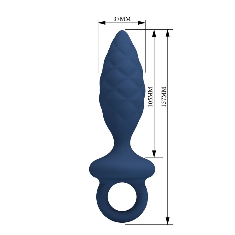 Mr Play - Plug Anal Texturizado Con Anilla Azul L