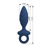 Mr Play - Plug Anal Texturizado Con Anilla Azul L