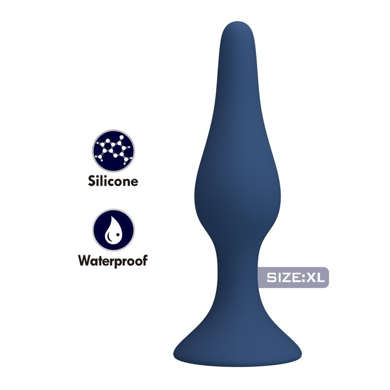 Mr Play - Plug Anal Cónico Silicona Azul Xl