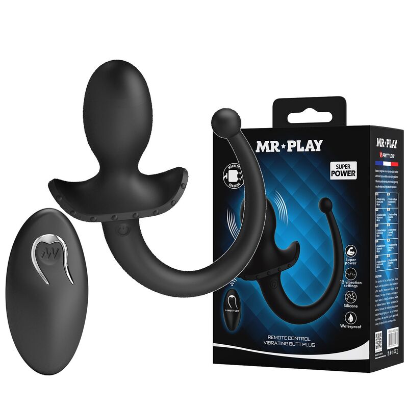 Mr Play - Vibrador Anal Y Perineal Con Control Remoto Inalámbrico Negro
