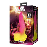 Power Monsters - Ripplied Monster Dildo Fantasía Con Ventosa 22,5 Cm Ø 5,5 Cm Rosa Y Amarillo