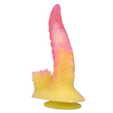Power Monsters - Ripplied Monster Dildo Fantasía Con Ventosa 22,5 Cm Ø 5,5 Cm Rosa Y Amarillo