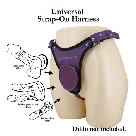 Pretty Love - Arnés Universal Tipo Braga Para Strap-on Morado Y Negro