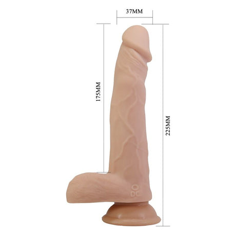 Pretty Love - Davey Dildo Vibrador Con Empuje Y Rotación Control Remoto 22,5 Cm Ø 4,8 Cm Color Natural