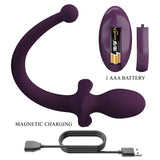 Pretty Love - Lioea Plug Anal Con Cola Vibrador 12 Funciones Color Morado Control Remoto