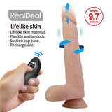Pretty Love - Nolan Dildo Vibrador Con Empuje Y Rotación Control Remoto 24,5 Cm Ø 5 Cm Color Natural