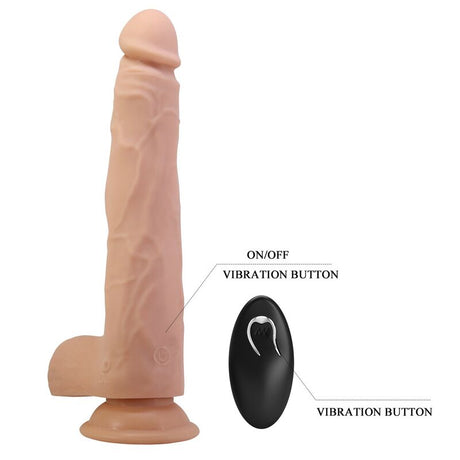 Pretty Love - Nolan Dildo Vibrador Con Empuje Y Rotación Control Remoto 24,5 Cm Ø 5 Cm Color Natural