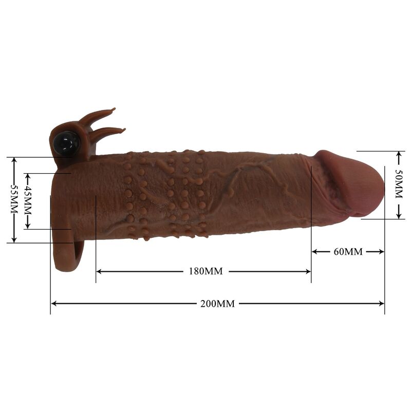 Pretty Love - Quillon Funda Para Pene Vibradora 20 Cm Ø 4 Cm Color Marrón