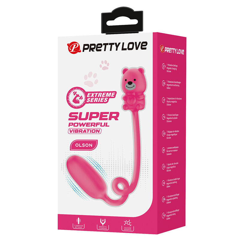 Pretty Love - Olson Huevo Vibrador Con Mando Por Cable Recargable Rosa