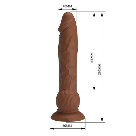 Pretty Love - Eren Dildo Vibrador Con Empuje 20,5 Cm Ø 4,5 Cm Marrón