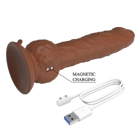 Pretty Love - Eren Dildo Vibrador Con Empuje 20,5 Cm Ø 4,5 Cm Marrón