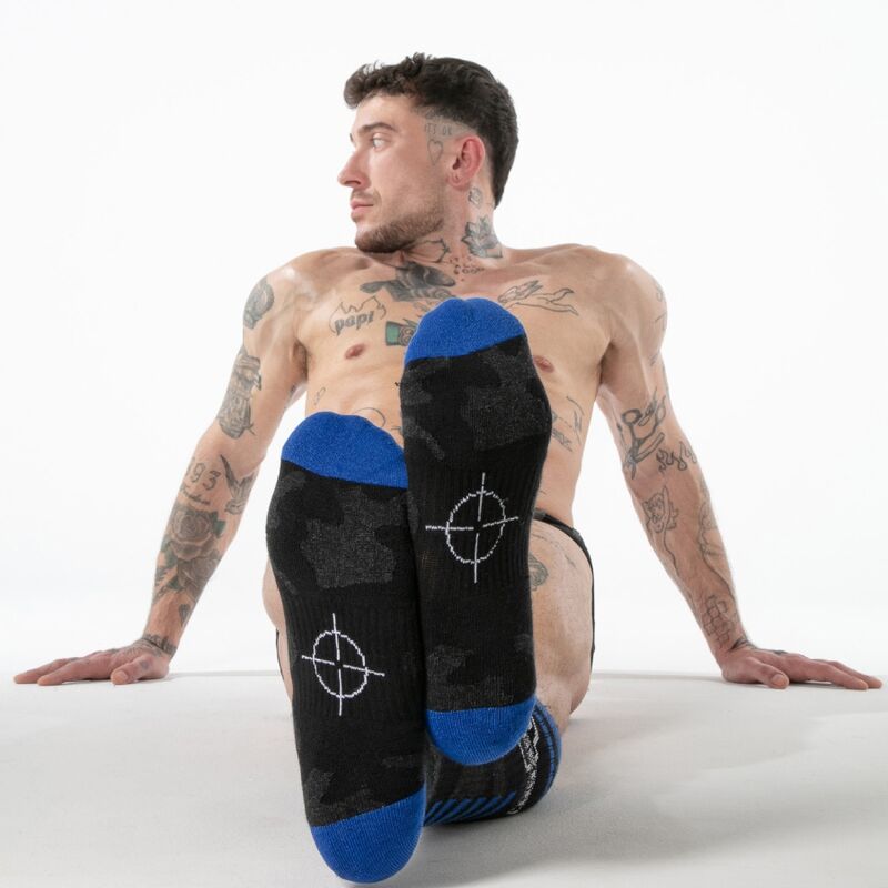 Locker Gear - Full Military Knee High Socks Talla Única Azul
