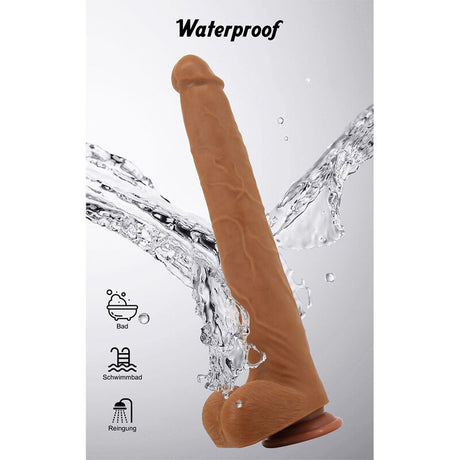 Pretty Love - Viggo Dildo Realista Tacto Suave Con Piel Deslizante 36,5 Cm Marrón