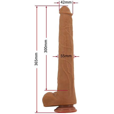 Pretty Love - Viggo Dildo Realista Tacto Suave Con Piel Deslizante 36,5 Cm Marrón