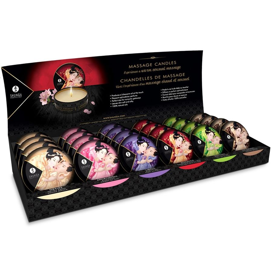 Shunga - Mini Caress By Candlelight Display Velas Masaje 24 Uds