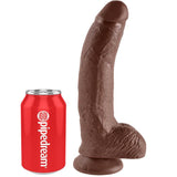 King Cock  9 Pene Realistico Marron 22.9 Cm