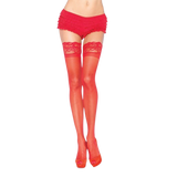 Leg Avenue - Medias Rojas Con Encaje Autoadhesivas