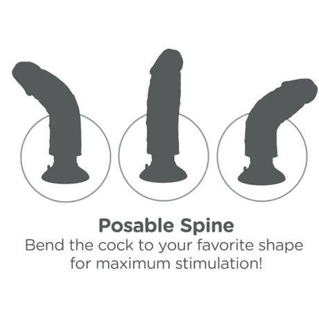 King Cock - Dildo Vibrador Con Testiculos 23 Cm Natural