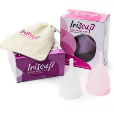 Iriscup - Copa Mestrual Rosa Grande + Bolsa Esterilizadora Gratis