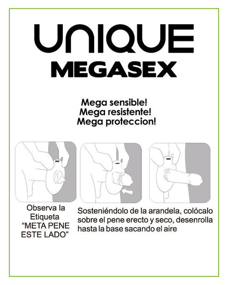 Uniq - Megasex Preservativos Sensitivos Con Liguero Sin Latex 3 Unidades
