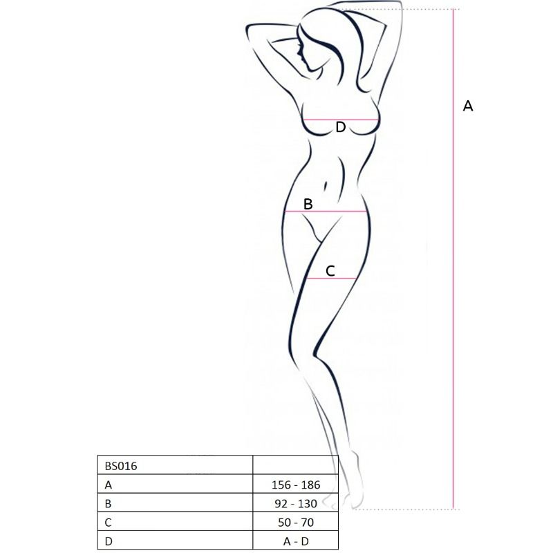 Passion - Woman Bs016 Bodystocking Negro Talla Unica