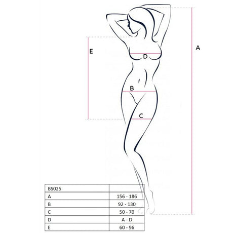 Passion - Woman Bs025 Bodystocking Estilo Vestido Blanco Talla Única