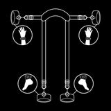 Fetish Submissive - Posición Master Con 4 Esposas Con Forro De Nopreno